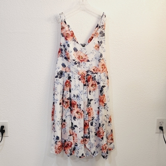 Torrid Floral Print Crinkled Chiffon Tank Dress Sz 2X - Picture 3 of 16